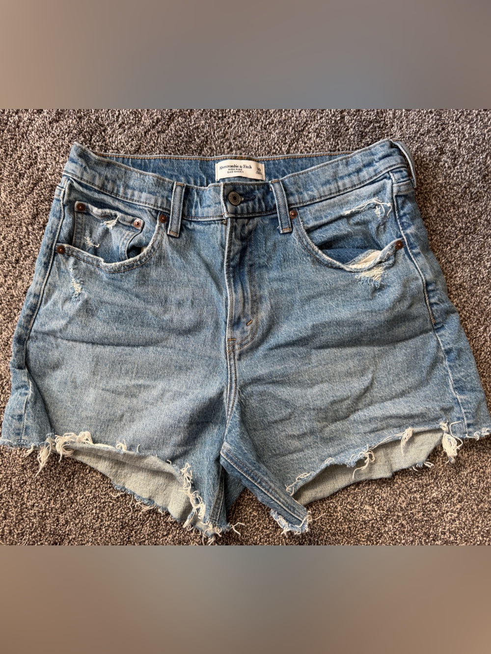 Abercrombie & Fitch Light Blue Distressed Boyfriend Jeans